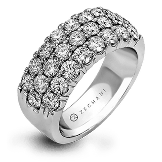 Zeghani Ladies 14k White Gold Wedding Band ZR489 – South Coast Jeweler