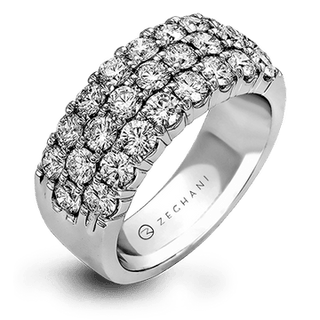 Zeghani Ladies 14k White Gold Wedding Band ZR489