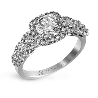 Zeghani Ladies 14k White Gold Engagement Ring ZR494