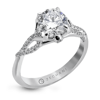 Zeghani Ladies 14k White Gold Engagement Ring ZR583