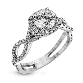 Zeghani Ladies 14k White Gold Engagement Ring ZR629