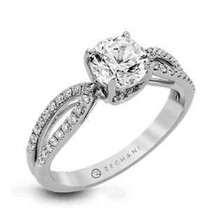 Zeghani Ladies 14k White Gold Engagement Ring ZR738