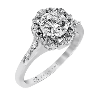 Zeghani Ladies 14k White Gold Engagement Ring ZR908