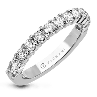 Zeghani Ladies 14k White Gold Wedding Band ZR93