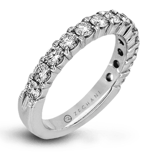 Zeghani Ladies 14k White Gold Wedding Band ZR94