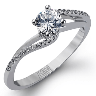 Zeghani Ladies 14k White Gold Engagement Ring ZR982