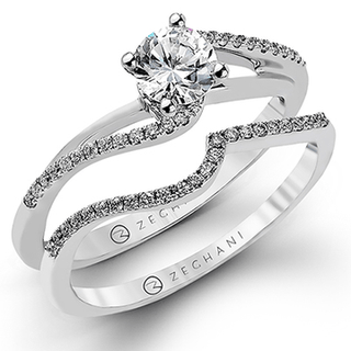 Zeghani Ladies 14k White Gold Engagement Ring ZR982