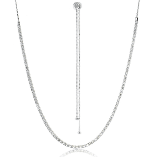 Adjustable Necklace in 18k White Gold with Diamonds LP2397