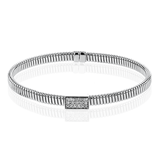 Bangle in 18K White Gold with Diamonds LB2383