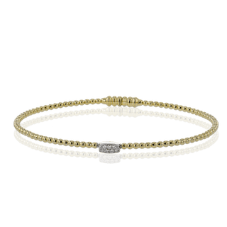 Beaded Bangle in 18k White Gold with Diamonds LB2341