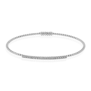 Beaded Bangle in 18k WhiteGold with Diamonds LB2343