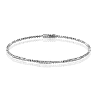 Beaded Bangle in 18k WhiteGold with Diamonds LB2345