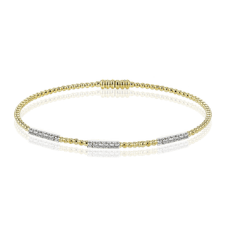 Beaded Bangle in 18k WhiteGold with Diamonds LB2345