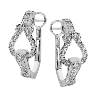 BUCKLE HOOP EARRINGS IN 18K WHITE GOLD WITH DIAMONDS LE4702