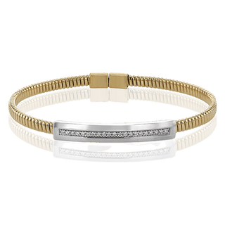 Cable Bangle in 18k White Gold with Diamonds LB2429