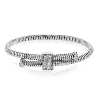 CABLE BANGLE IN 18K WHITE GOLD WITH DIAMONDS LB2447