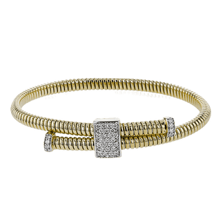 CABLE BANGLE IN 18K WHITE GOLD WITH DIAMONDS LB2447