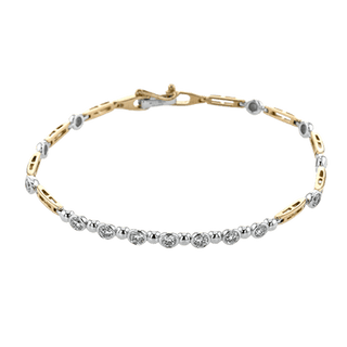 CHAIN LINK BRACELET IN 18K WHITE/ROSE GOLD WITH DIAMONDS LB2462