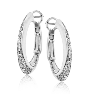 Clio Hoop Earrings in 18k White Gold with Diamonds LE4402