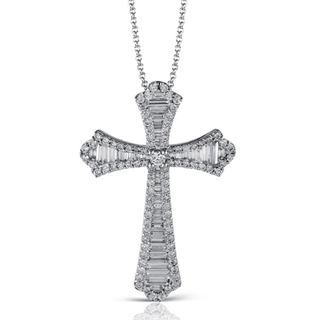 CROSS PENDANT IN 18K WHITE GOLD WITH DIAMONDS LP4272