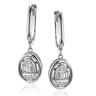 Drop Earrings in 18k White Gold with Diamonds LE4587