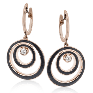 Earrings in 18k Rose Gold with Diamonds LE4597