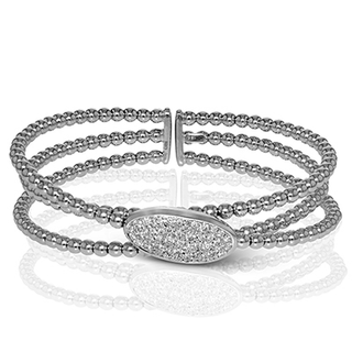 Harmonie Bangle in 18k White Gold with Diamonds LB2153