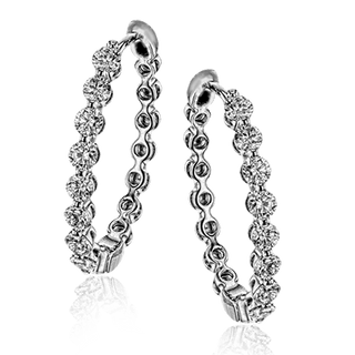 Harmonie Hoop Earrings in 18k White Gold with Diamonds LE4547