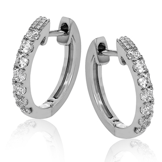 Hoop Earring in 18K Gold with Diamonds ER355