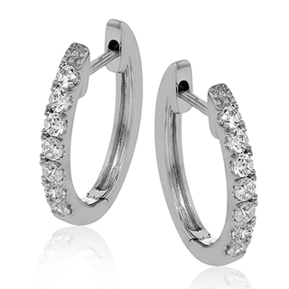 Hoop Earrings in 18K White Gold with Diamonds ER379