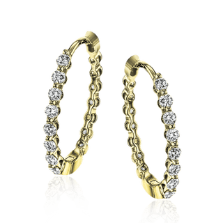 Hoop Earrings in 18k White  Gold with Diamonds LE4546