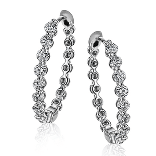 Hoop Earrings in 18k White Gold with Diamonds LE4548