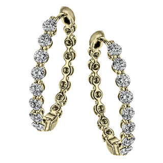 Hoop Earrings in 18k White Gold with Diamonds LE4548