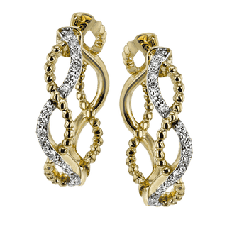 Hoop Earrings in 18k Yellow/White Gold with Diamonds LE4556