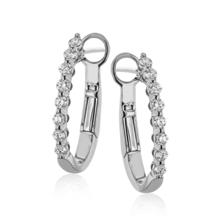 Hoop Earrings in 18k White Gold with Diamonds LE4580