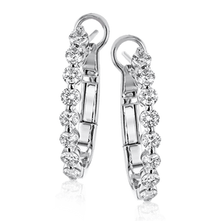 Hoop Earrings in 18k White Gold with Diamonds LE4581