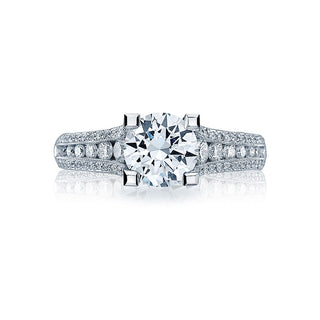 Reverse Crescent  Engagement Ring HT2513