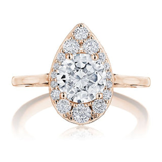 Petite Crescent  Engagement Ring HT2575