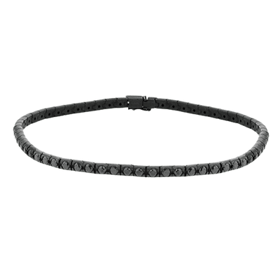 Men's Bracelet In 14k Black Gold With Black Diamonds LB2171