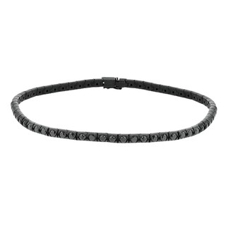 Men's Bracelet In 14k Black Gold With Black Diamonds LB2171