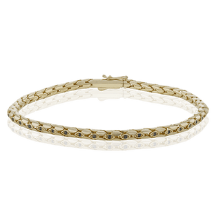 MEN'S BRACELET IN 14K Yellow GOLD WITH BLACK DIAMONDS LB2285-A