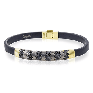 Men's Titanium Bracelet In 14k Gold With Black Diamonds BT1005