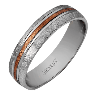 Men's Wedding Band In 14k White/Rose Gold LG101