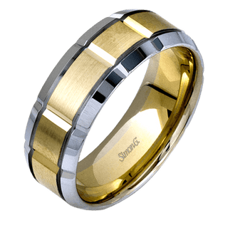 Men's Wedding Band In 14k White/Yellow Gold LG112