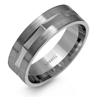 Men's Wedding Band In 14k White Gold LG115