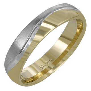 Men's Wedding Band In 14k White/Yellow Gold LG148