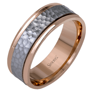 MEN'S WEDDING BAND IN 14K  White/Rose GOLD WITH PLATINUM LG140