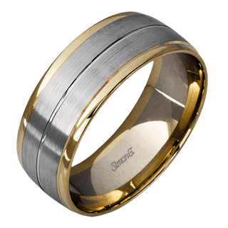 Men's Wedding Band Ring In 14k White/Yellow Gold LG103