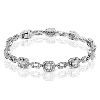 Mosaic Bracelet in 18k White Gold with Diamonds LB2060