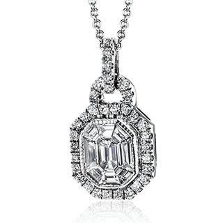 Pendant Necklace in 18k White Gold with Diamonds LP4353